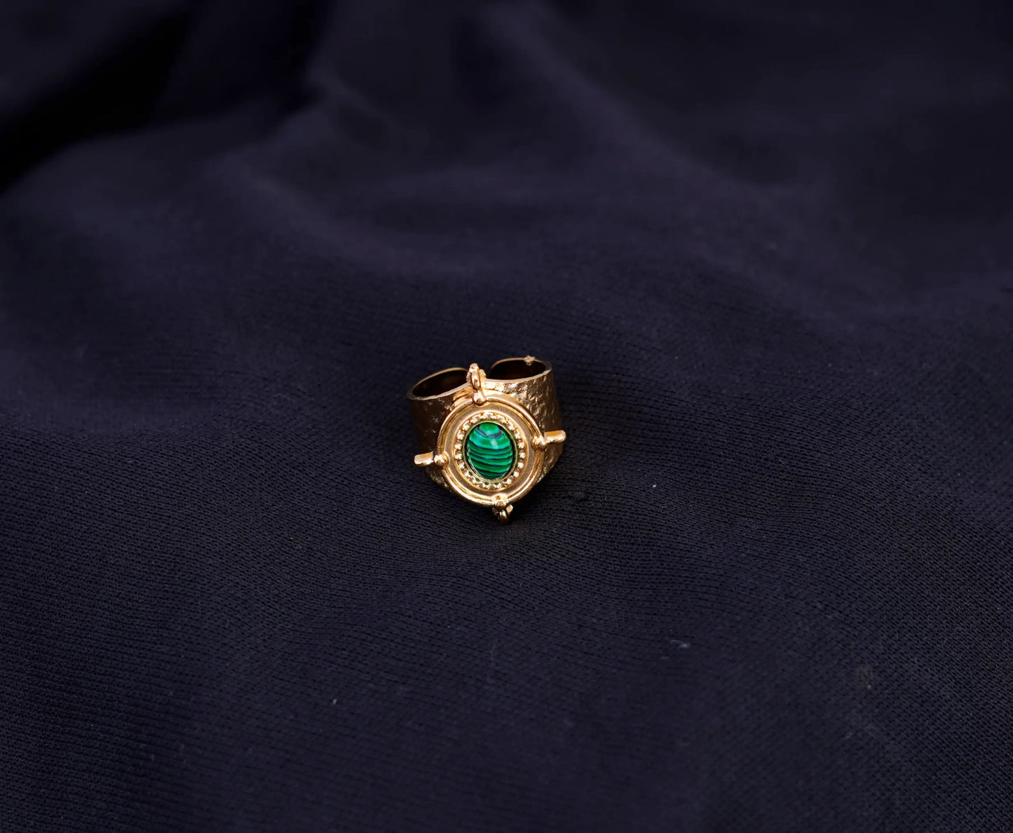 Smara Geometric Tiger's Eye Stone Ring