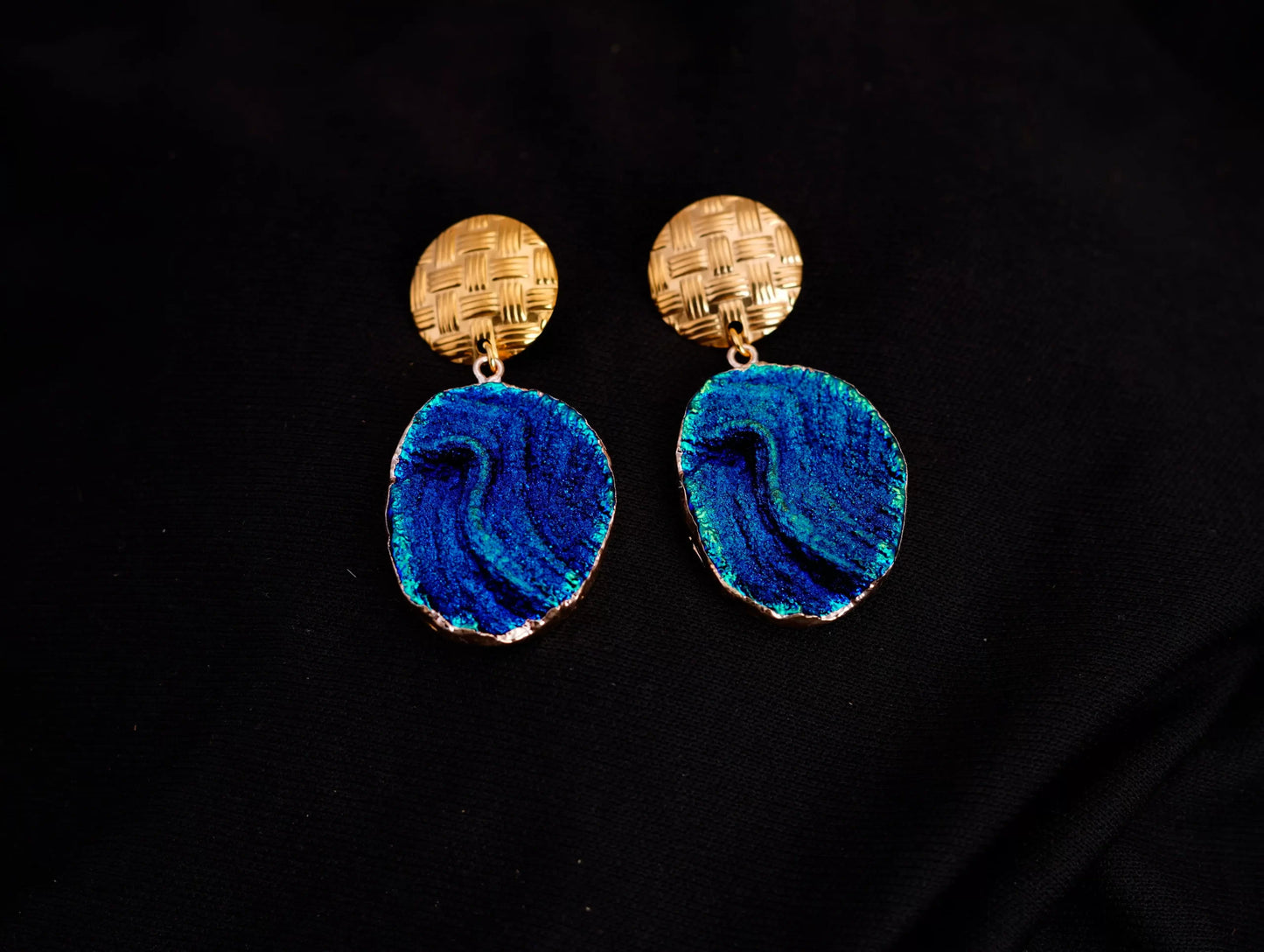Smara Blue Lava Geometric Earrings