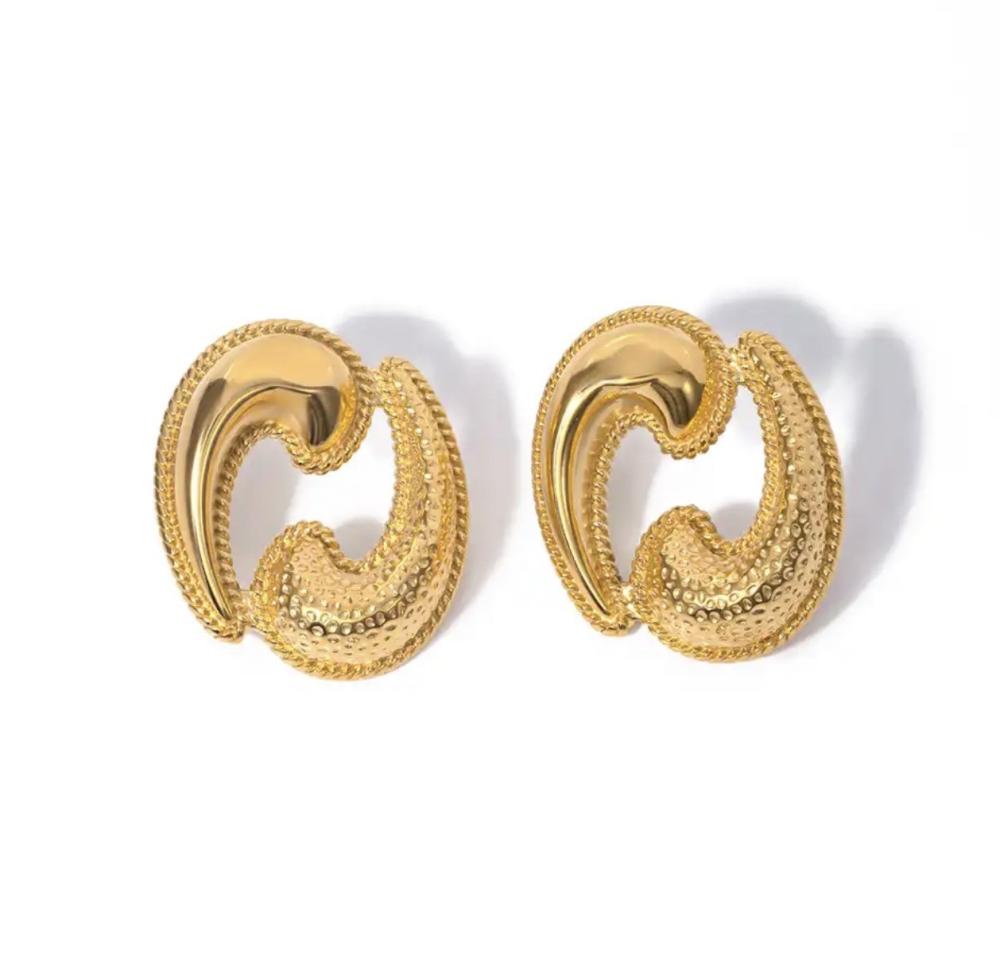 Smara Gold Cancer Star Sign Earrings