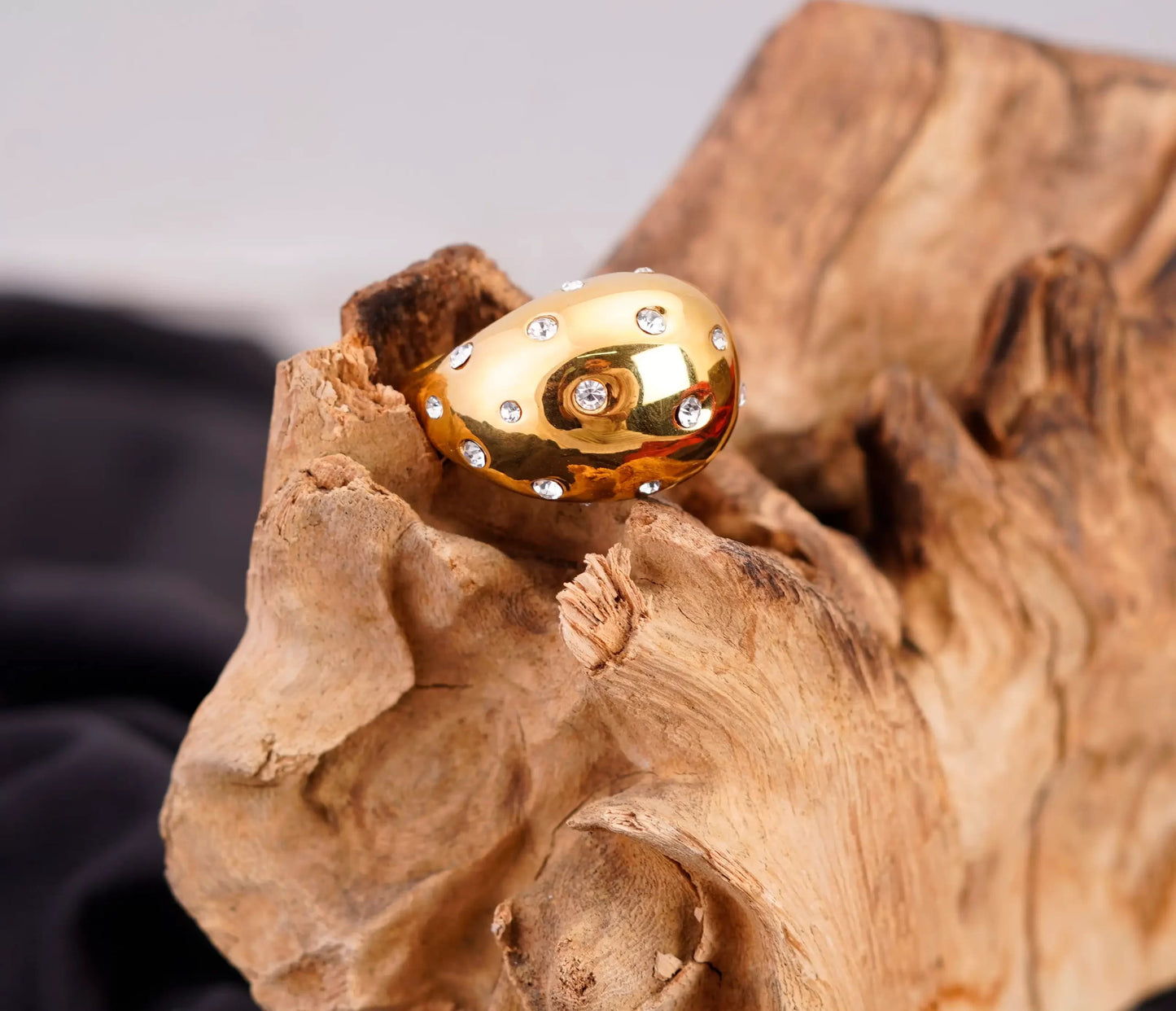 Smara Geometric Diamond Open Ring