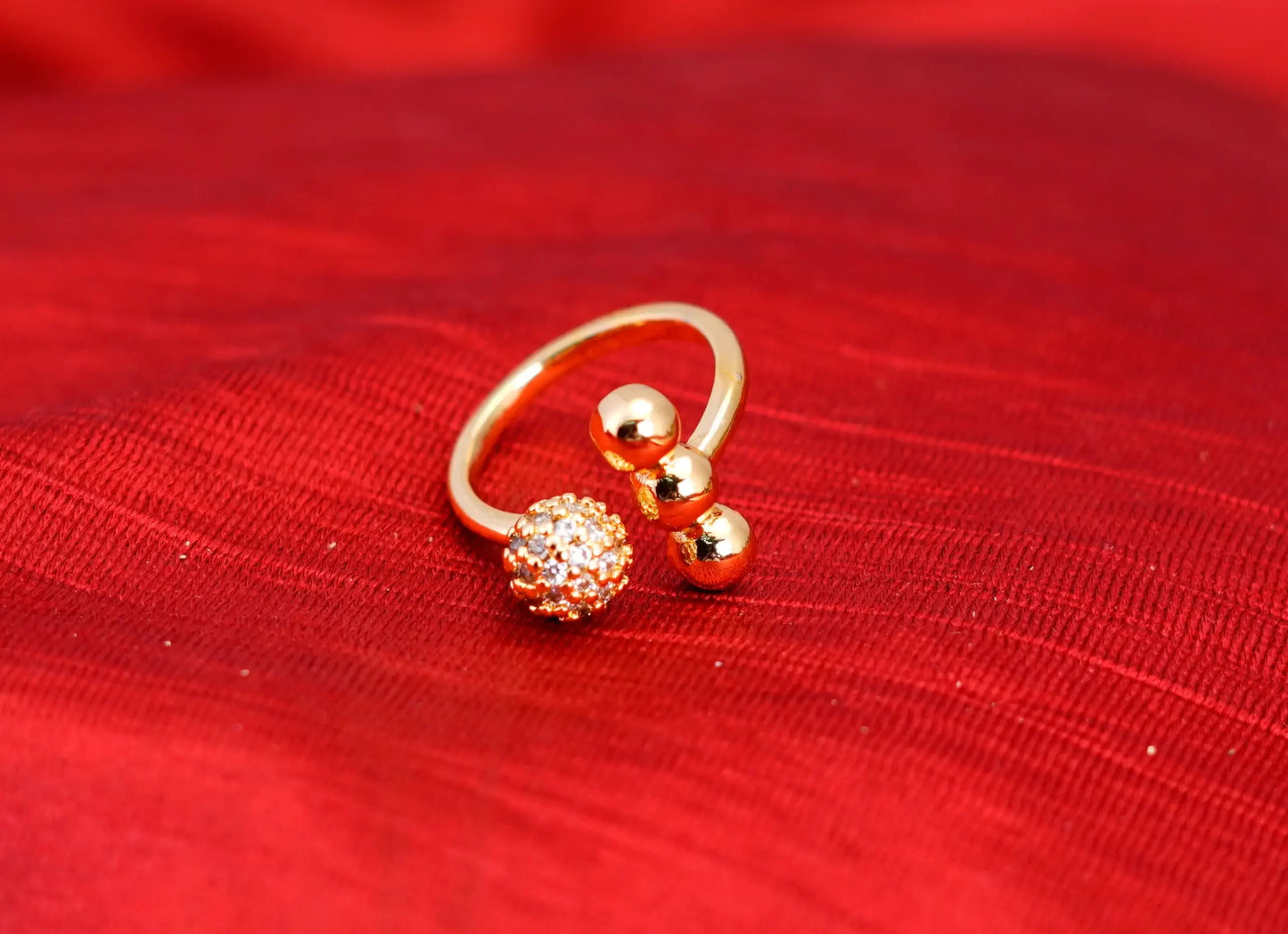 Smara Round Ball American Diamond Studed Ring