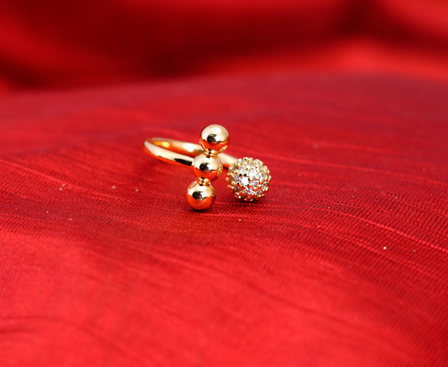 Smara Round Ball American Diamond Studed Ring