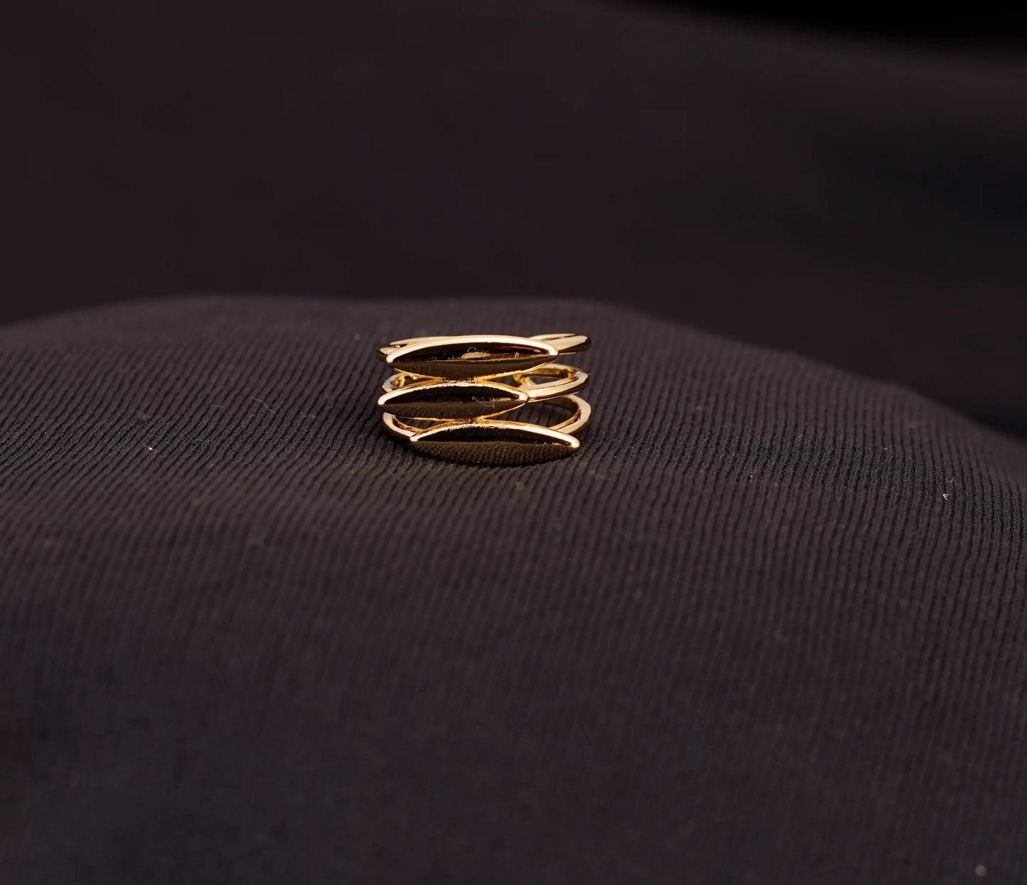 Smara Gold Plated Geometric Ring
