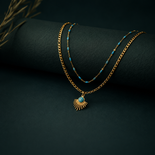 Smara Double layered Turquoise Stardom Necklace