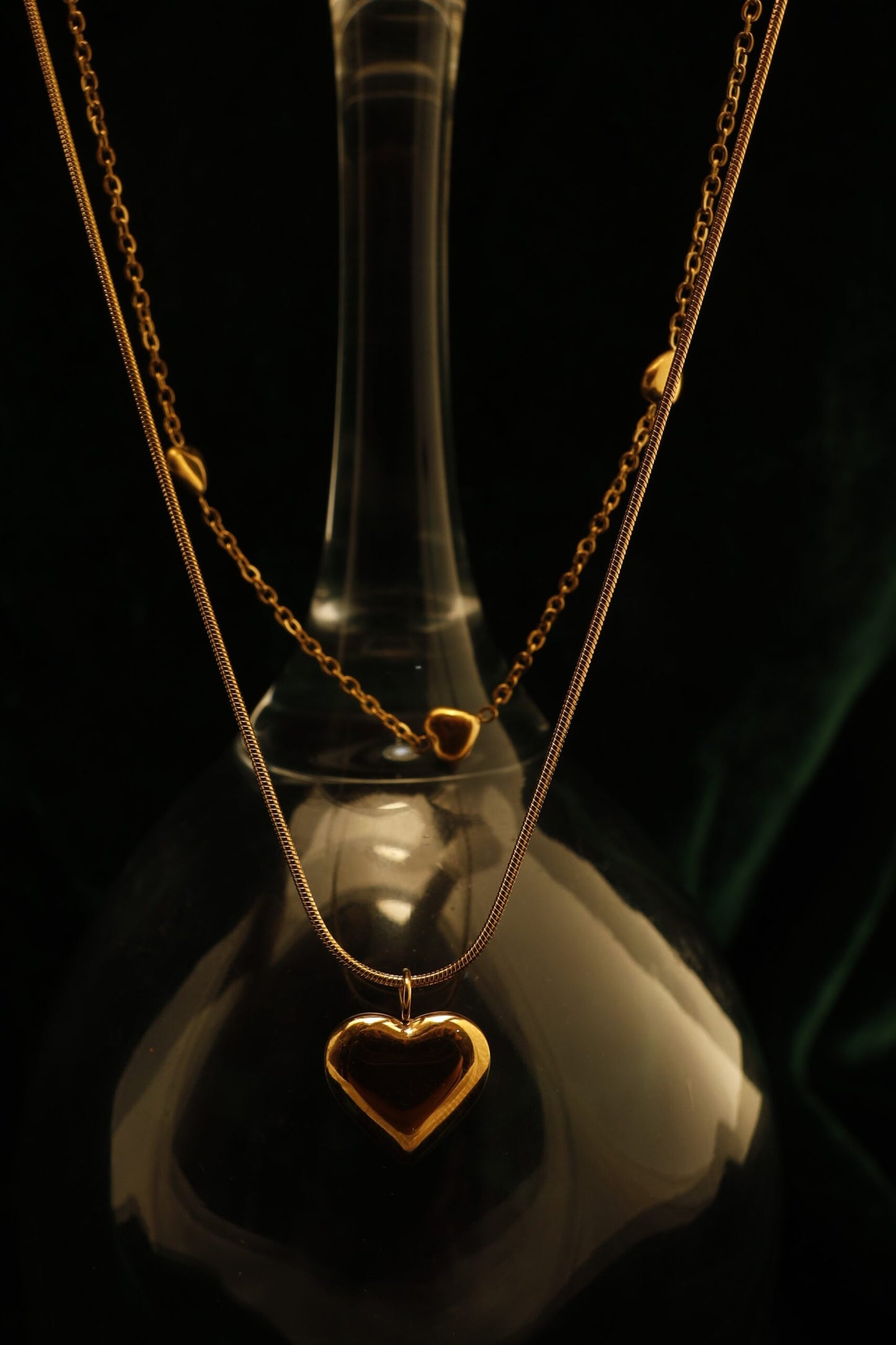 Smara Double Layered Heart Necklace