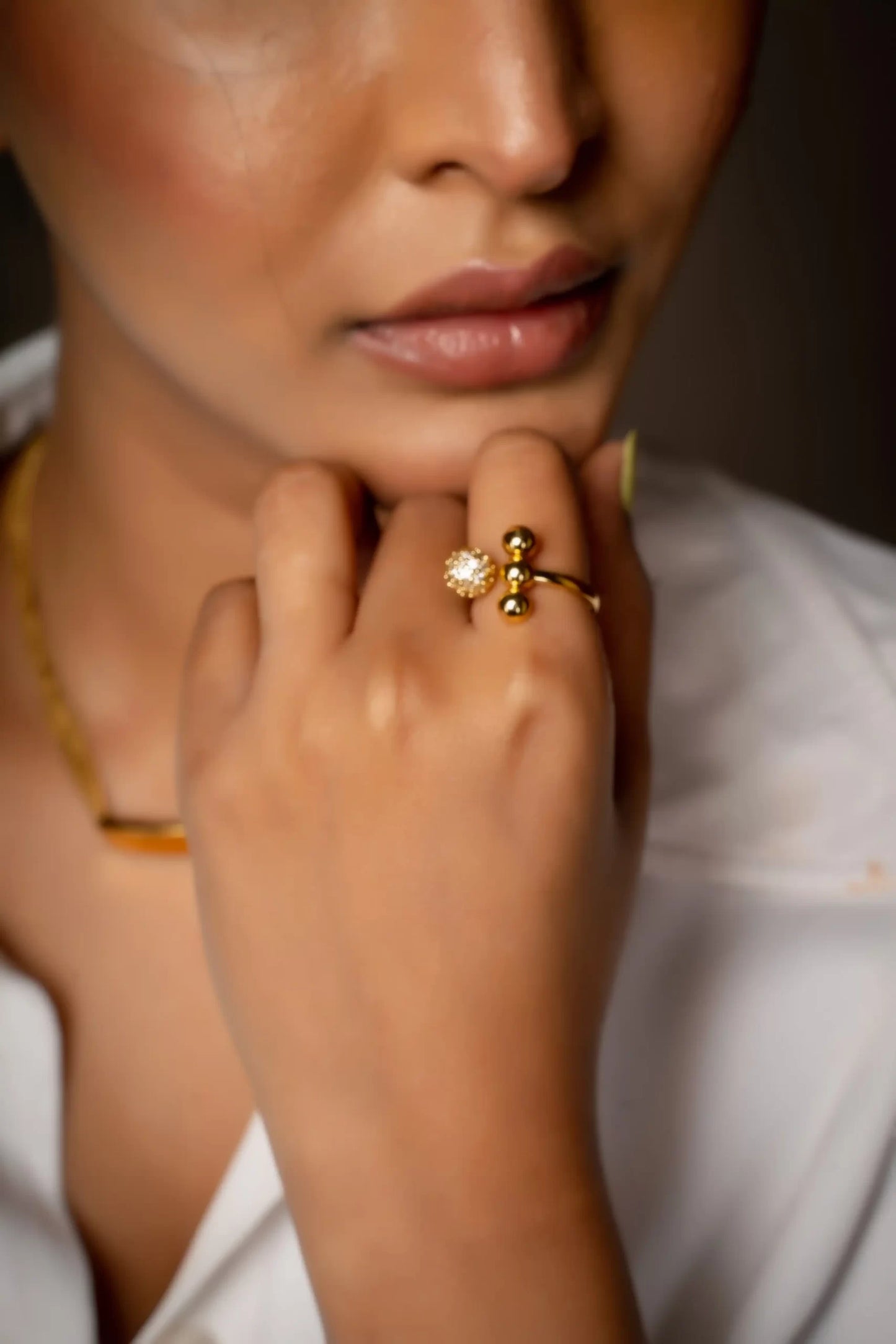 Smara Round Ball American Diamond Studed Ring