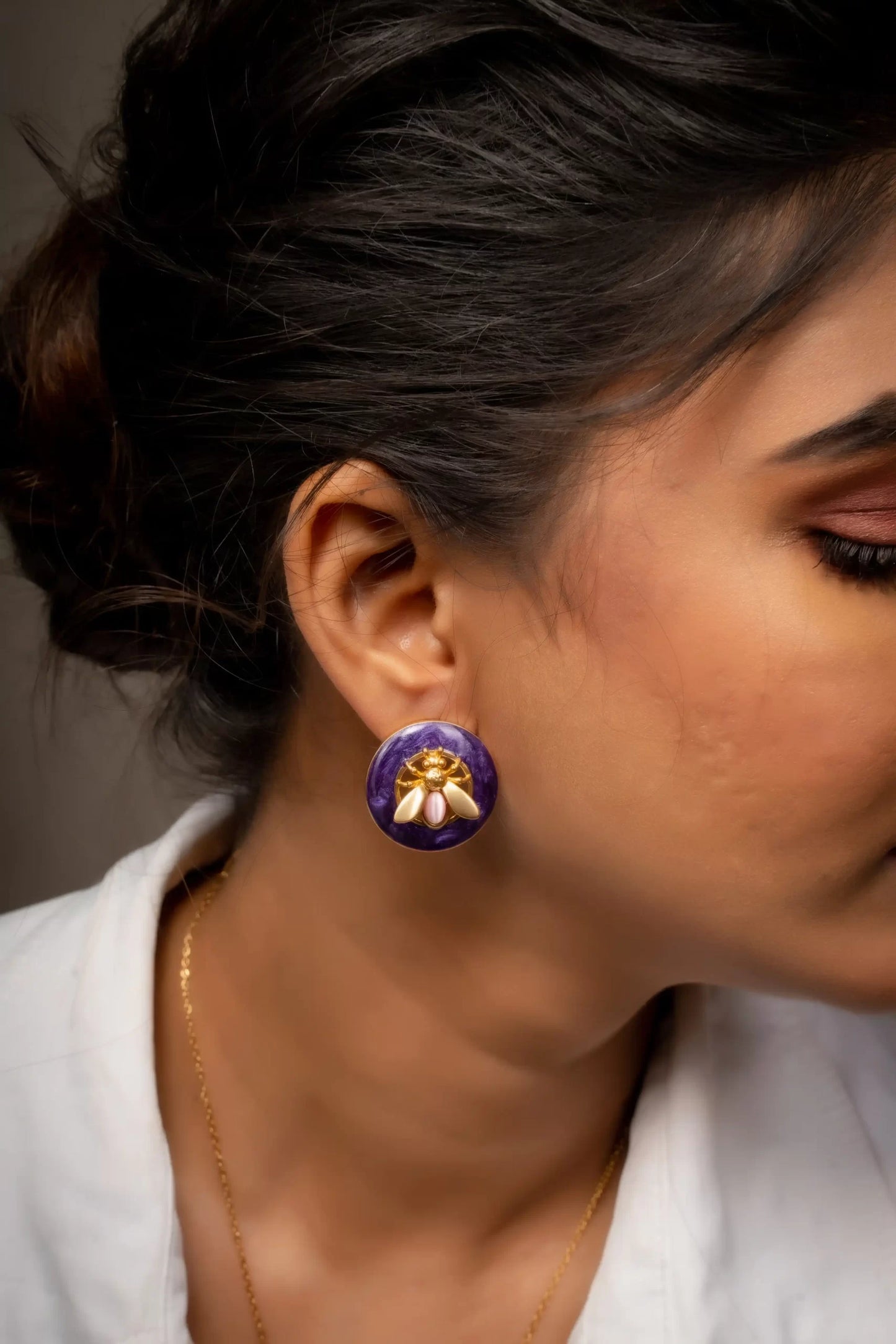 Smara Purple Bee Earrings