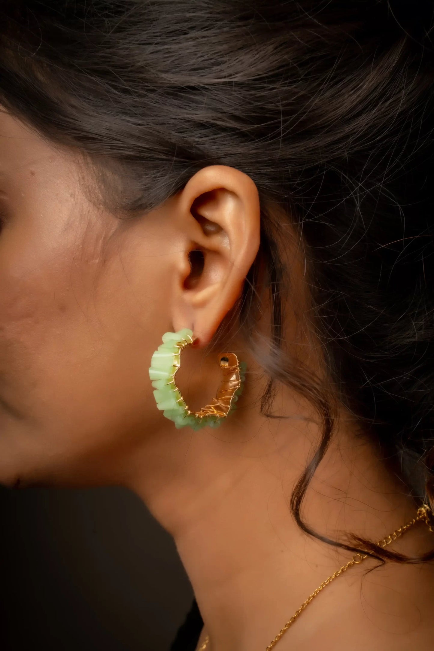 Smara Half-Hoop Tropical crystal earrings