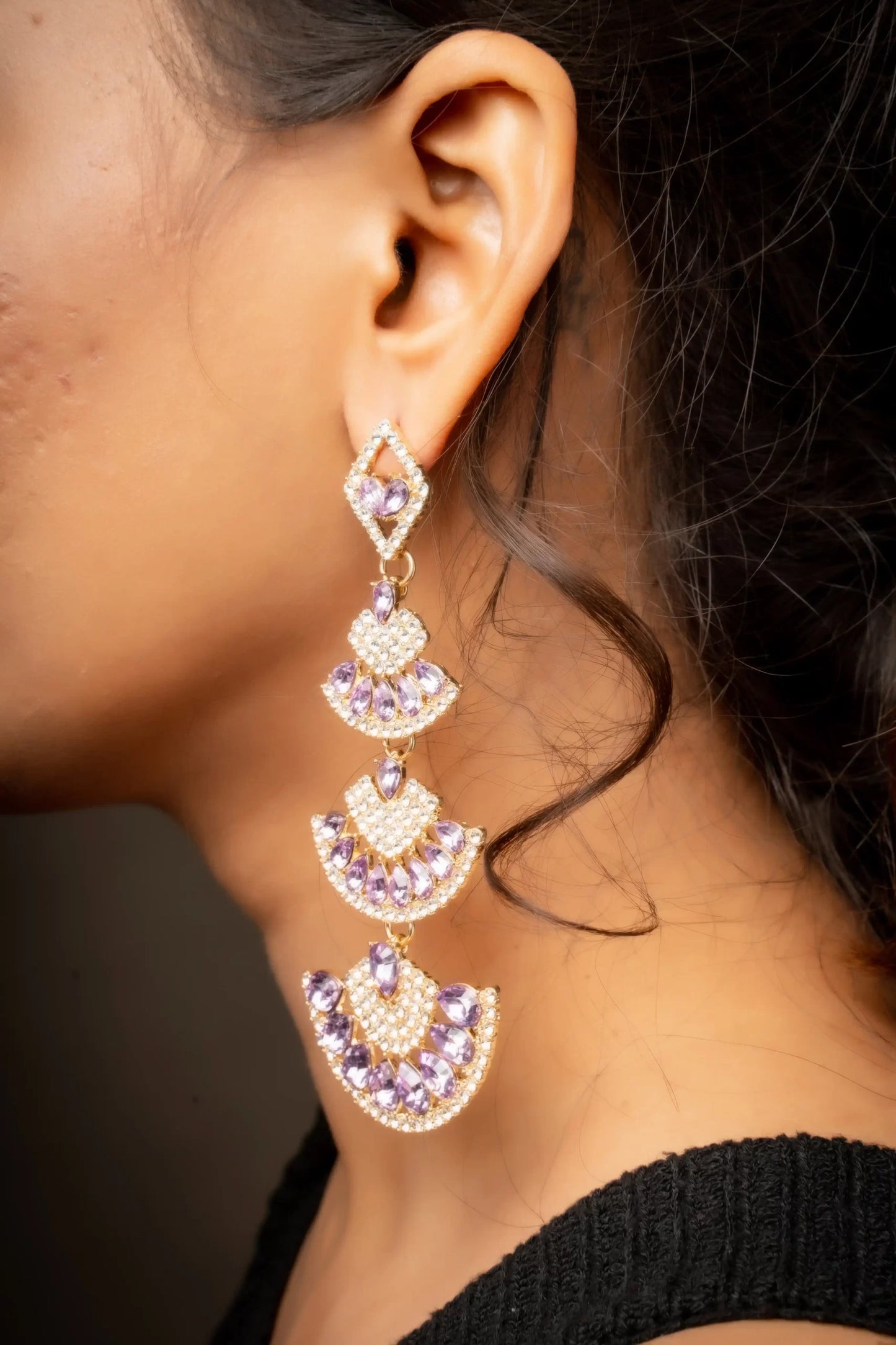 Smara Luxurious Nordic Style Long Drop Earrings