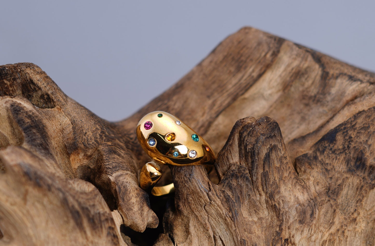 Smara Open Ring Coloured Stone Ring