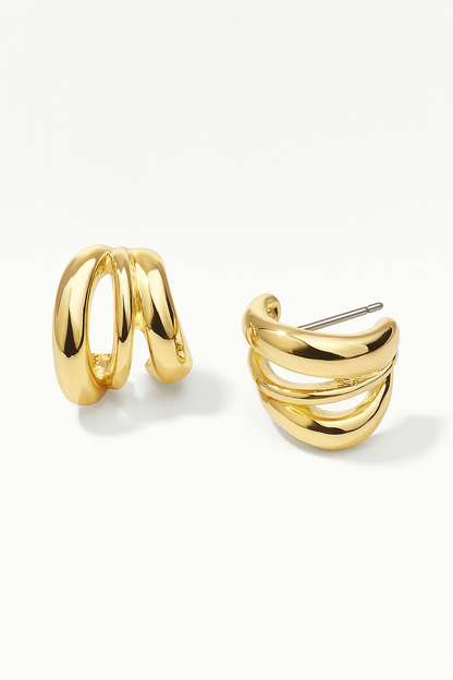 Smara 14k gold plated ear studs