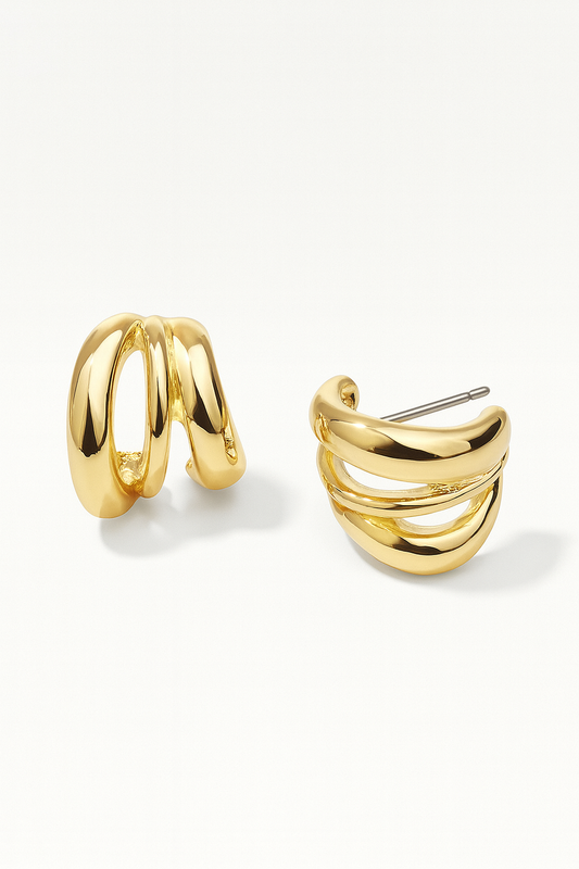 Smara 14k gold plated ear studs