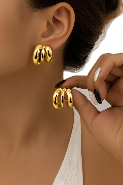 Smara 14k gold plated ear studs