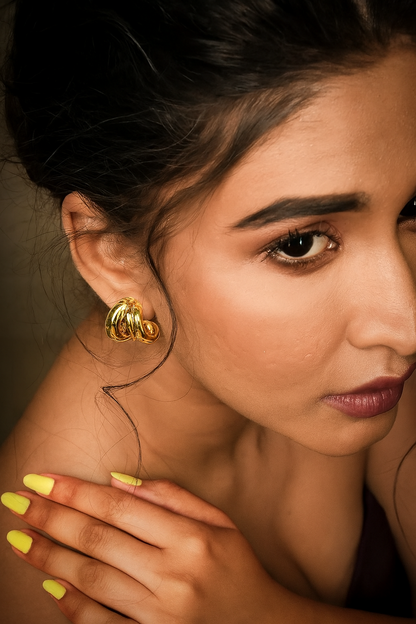 Smara 14k gold plated ear studs