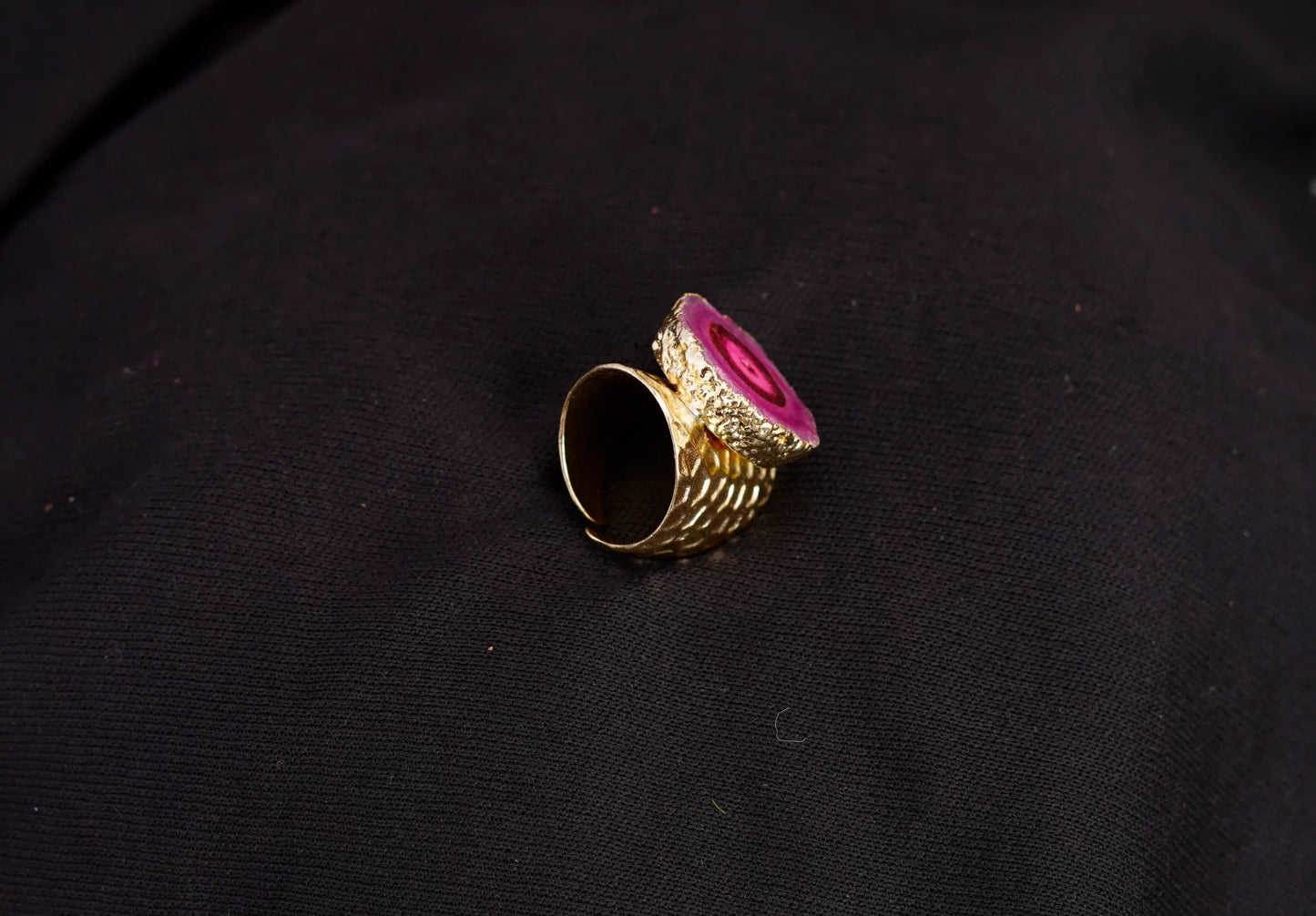 Smara Broad Crystal Open Ring (PINK)