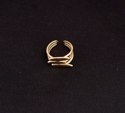 Smara Gold Plated Geometric Ring