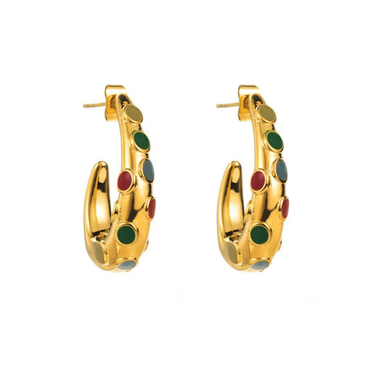 Smara Colourful Oil Dripping Earrings