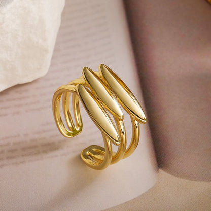 Smara Gold Plated Geometric Ring