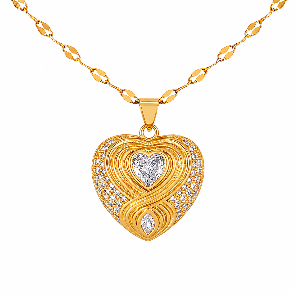 Smara Zirconium Love Pendant Necklace