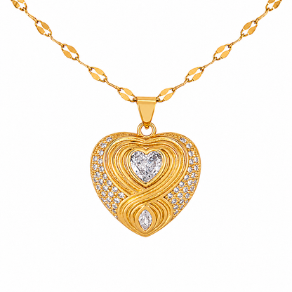 Smara Zirconium Love Pendant Necklace