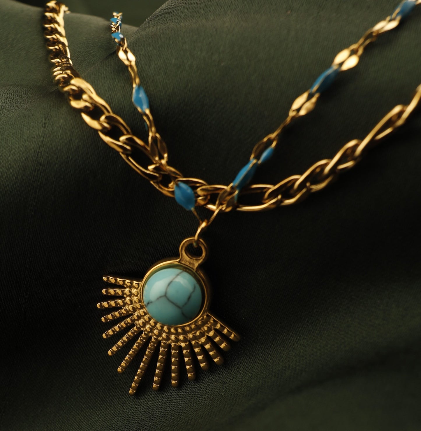Smara Double layered Turquoise Stardom Necklace