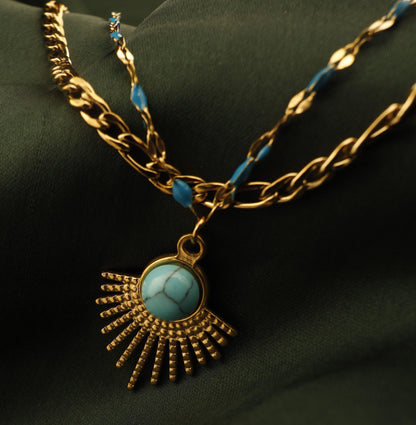 Smara Double layered Turquoise Stardom Necklace