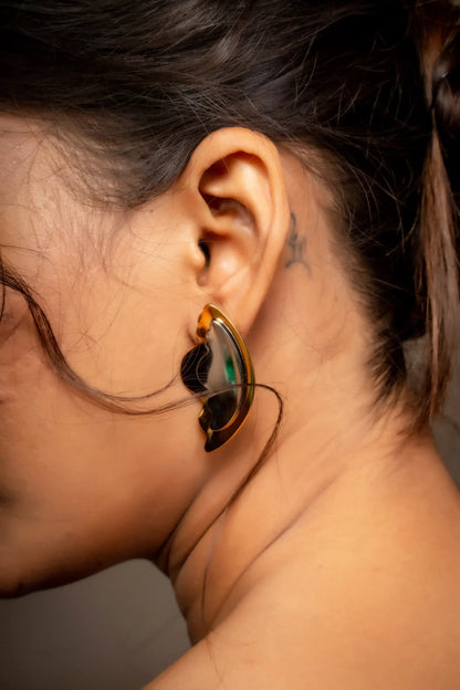 Smara Color Block Wing Stud Earrings
