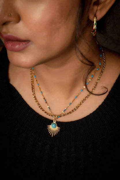 Smara Double layered Turquoise Stardom Necklace