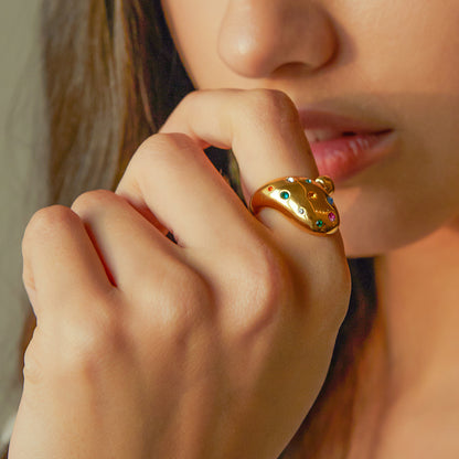 Smara Open Ring Coloured Stone Ring
