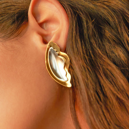Smara Color Block Wing Stud Earrings